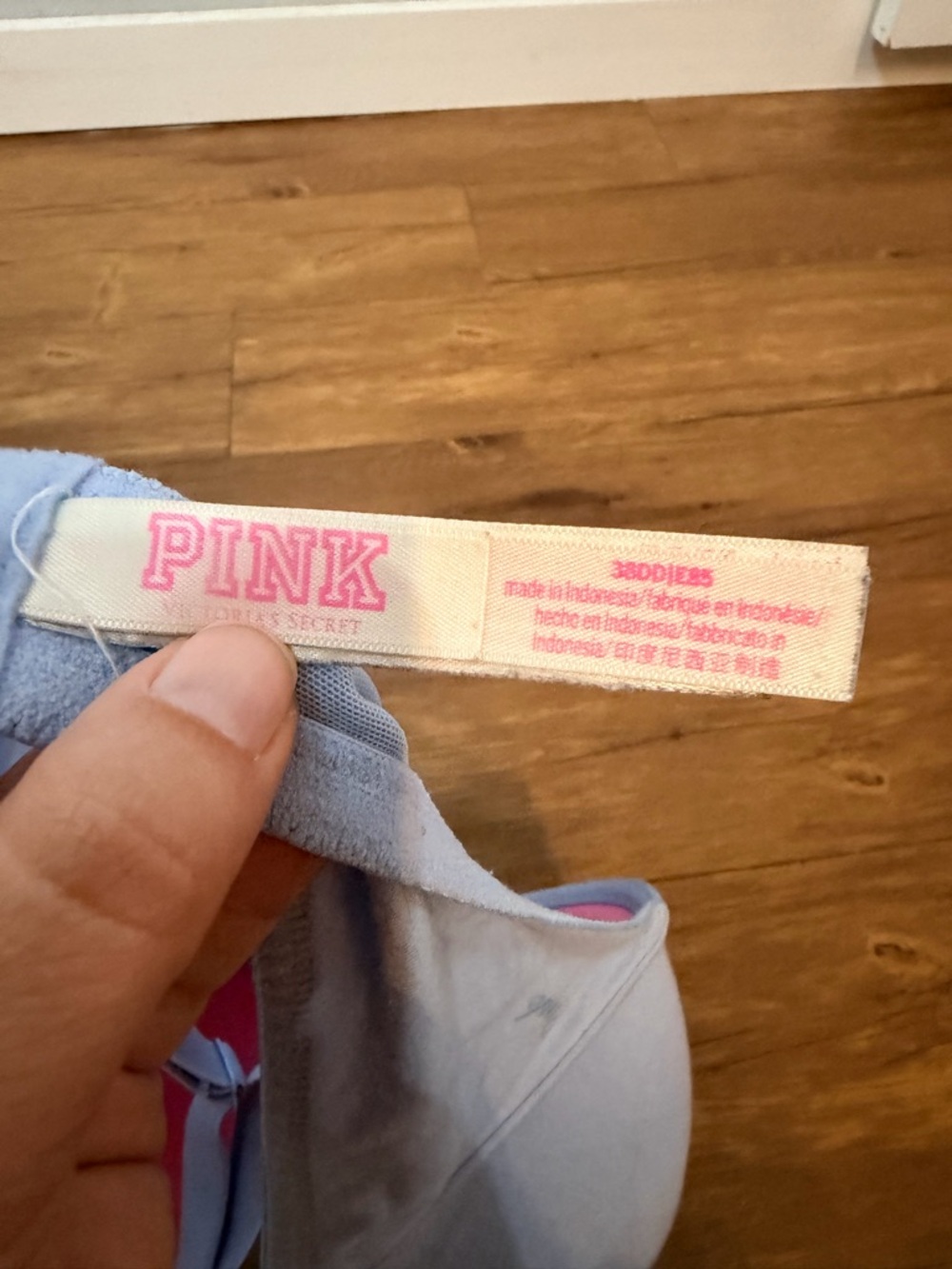 Victoria's Secret PINK Wear Everywhere Push Up Bra Size 38DD Light Blue - Picture 6 of 7